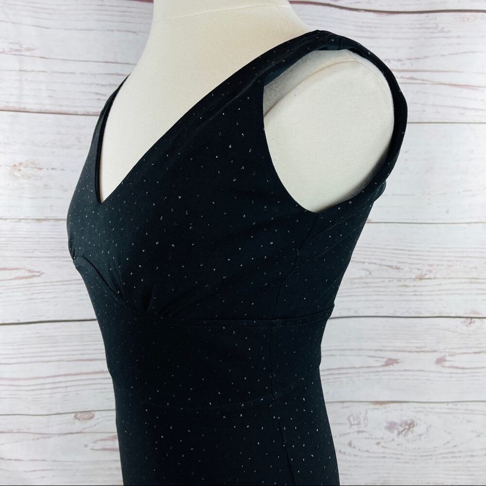 B.Darlin black glitter dot dress flare hem peek-a-boo - Picture 8 of 11